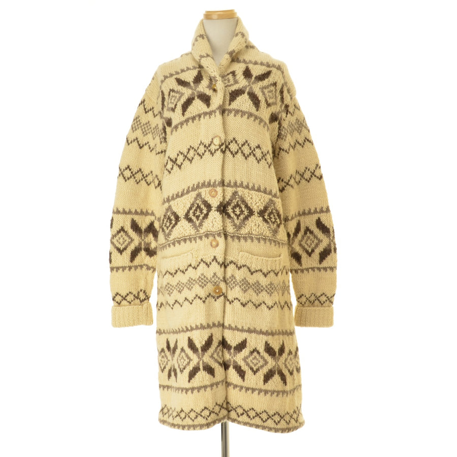 RALPH LAUREN フェアアイル柄 ショール ウールロングニット