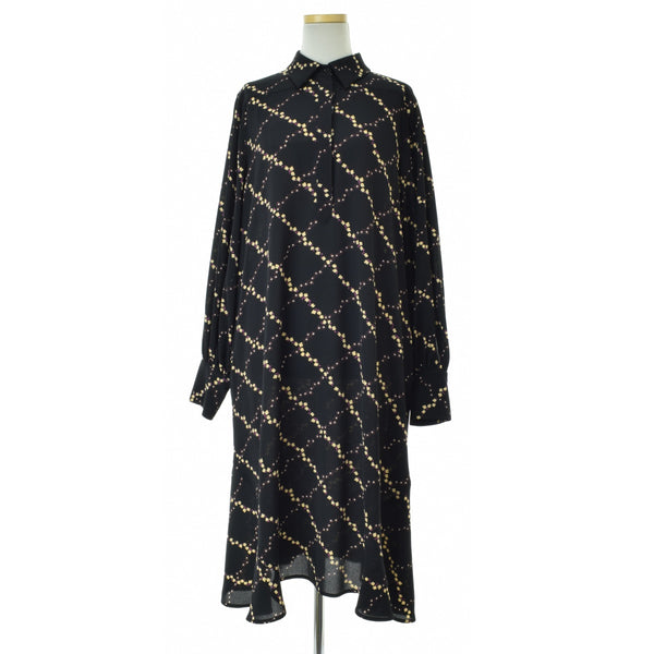 SECOND FEMALE 53820 Solo LS Dress 総柄ドレス