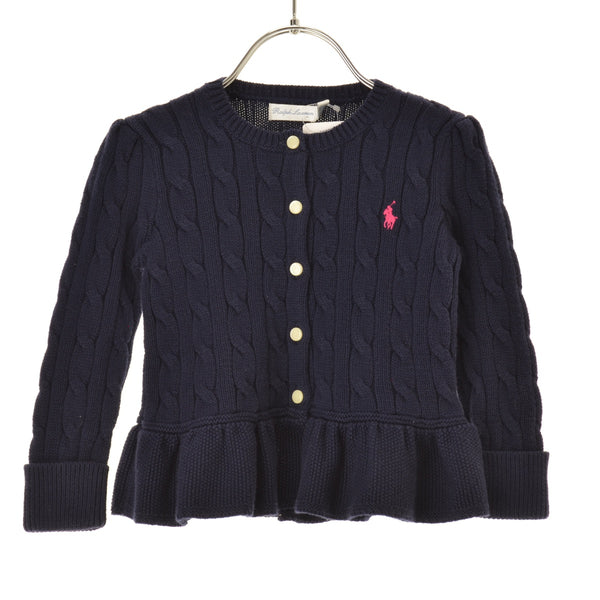 POLO RALPH LAUREN ポニー刺繡 ケーブルニット 裾フリル