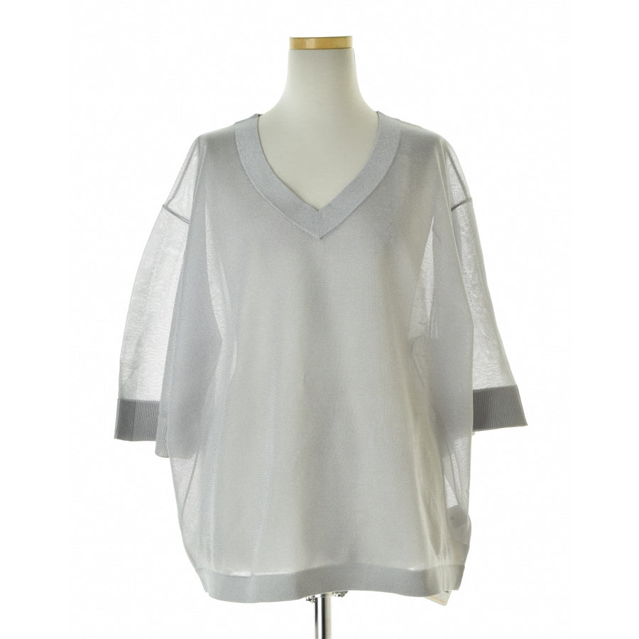 CLANE 24SS 16106-2152 SHEER VNECK KNIT TOPS