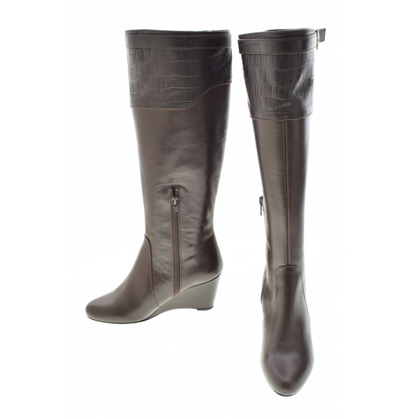 SHOE GALLERY OTA 7561 クロコ型押し ロング