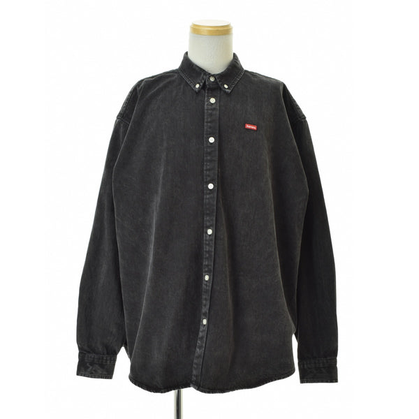 SUPREME 24SS Small Box Denim Shirt Washed Black