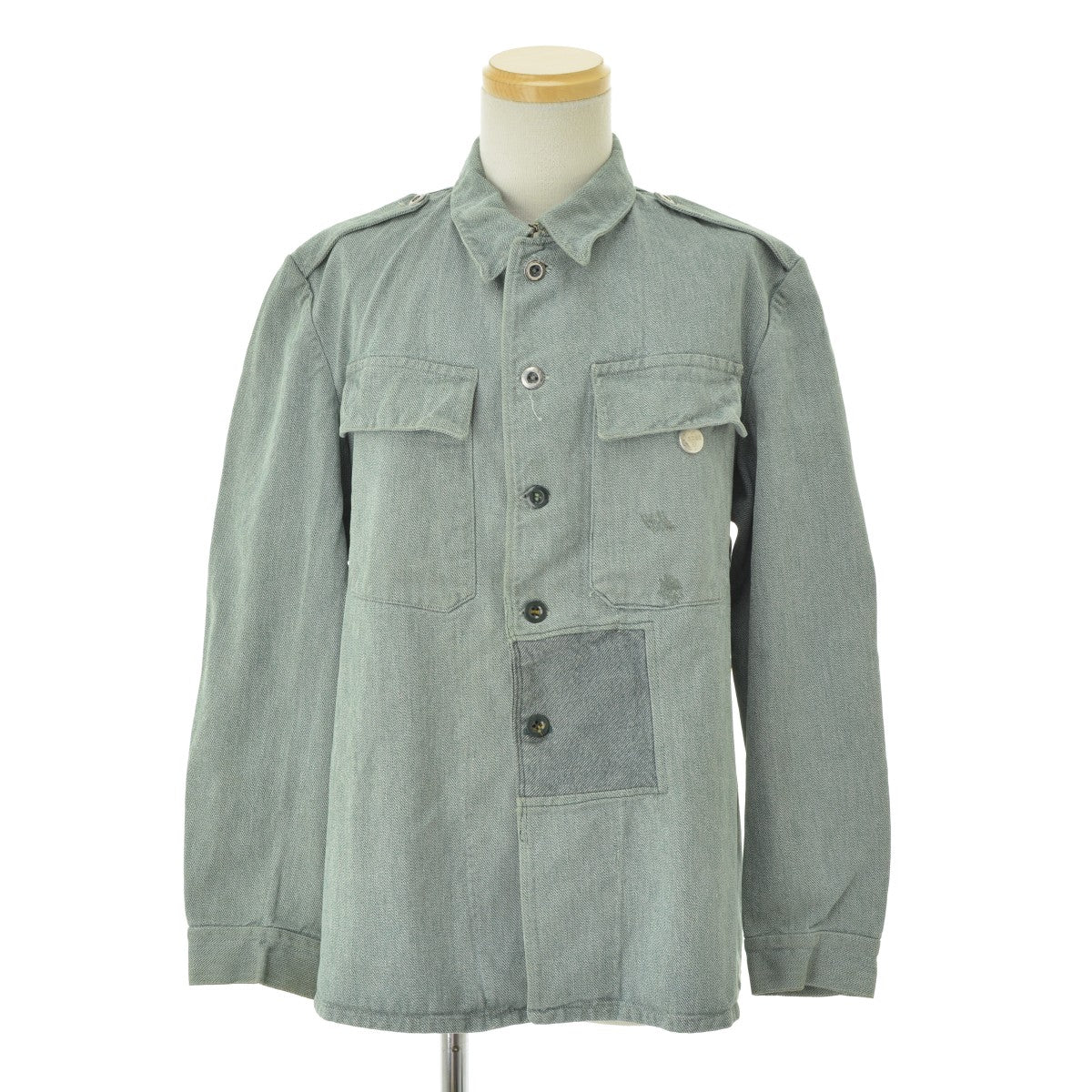 VINTAGE 50s スイス軍 ミリタリー 杢グリーンデニム