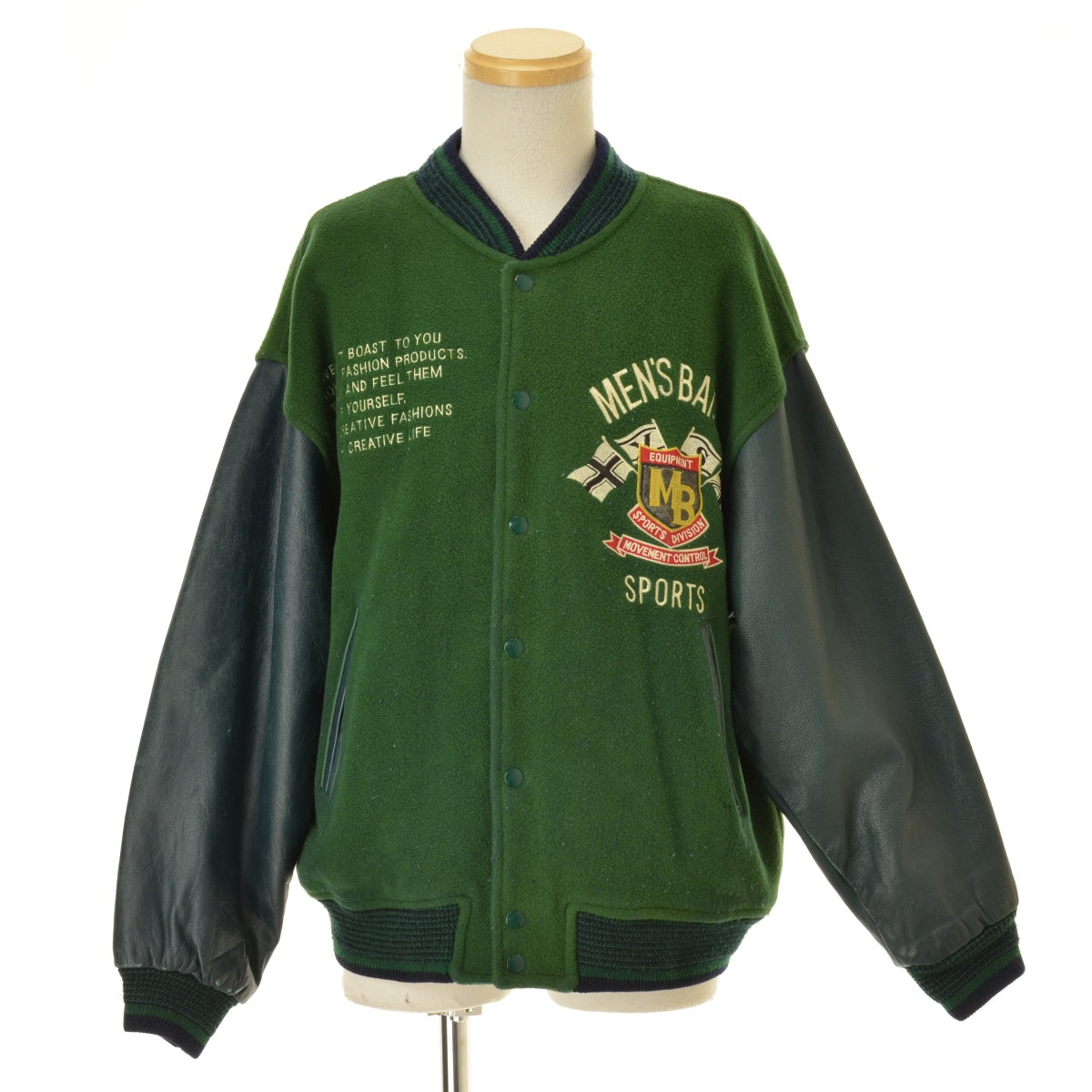 MEN'S BA-TSU 80s-90s 袖レザー × ウール