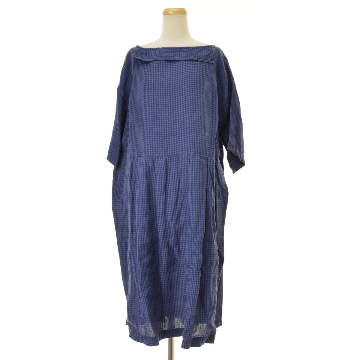 fog linen work ギンガムチェック リネン ワイド フレア