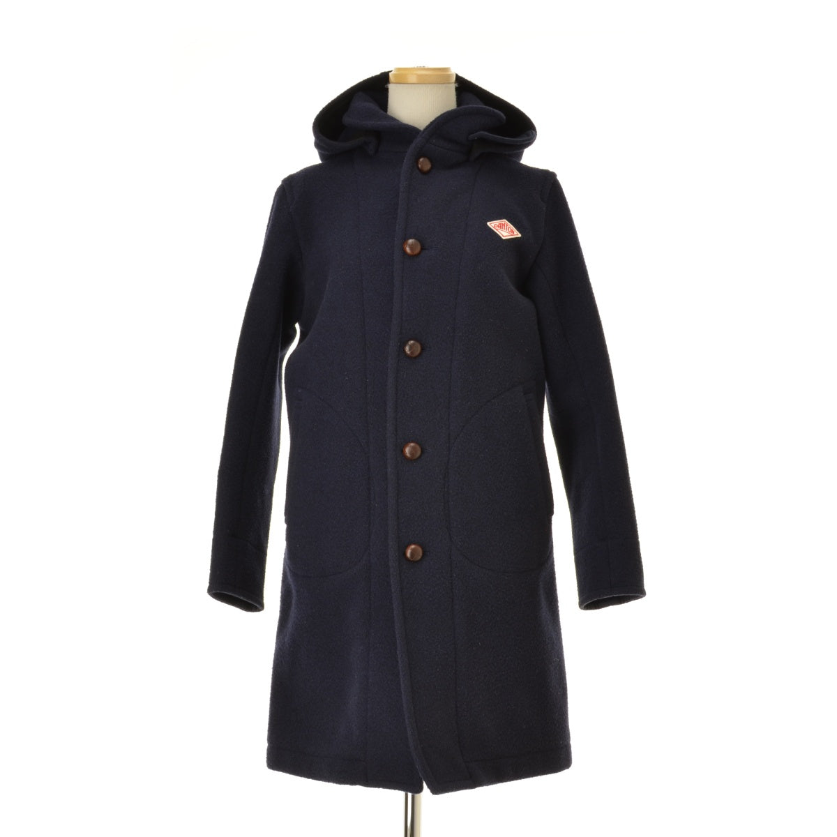 DANTON JD-8457 WOM WOOL MOSSER ウールモッサ ラウンドカラー フード付き ロング