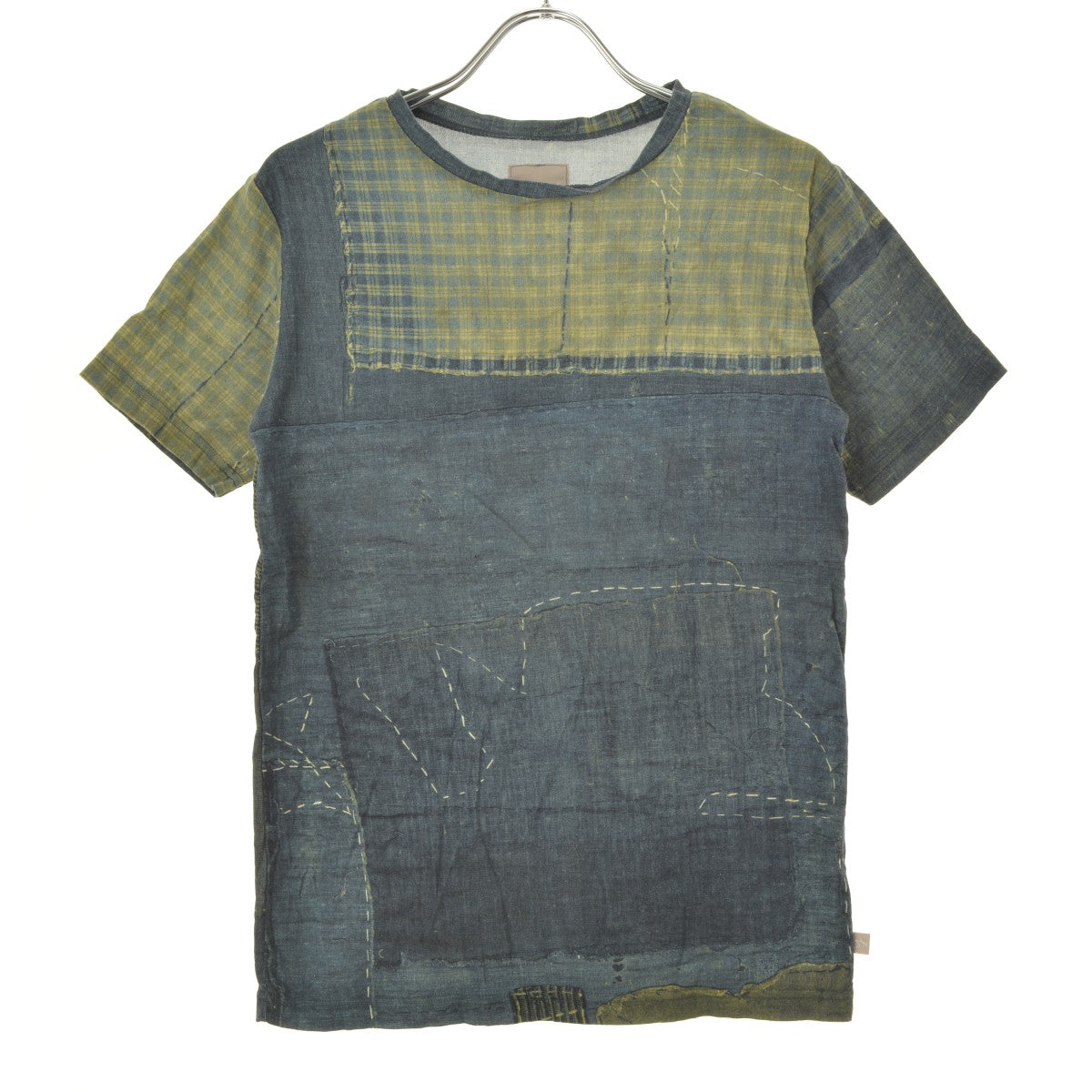 SOU SOU 高島縮 40/40 半袖Tシャツ/BORO IJ