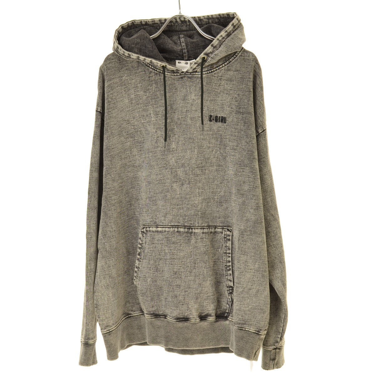 X-GIRL 105221012016 CHEMICAL WASH BIG SWEAT HOODIE