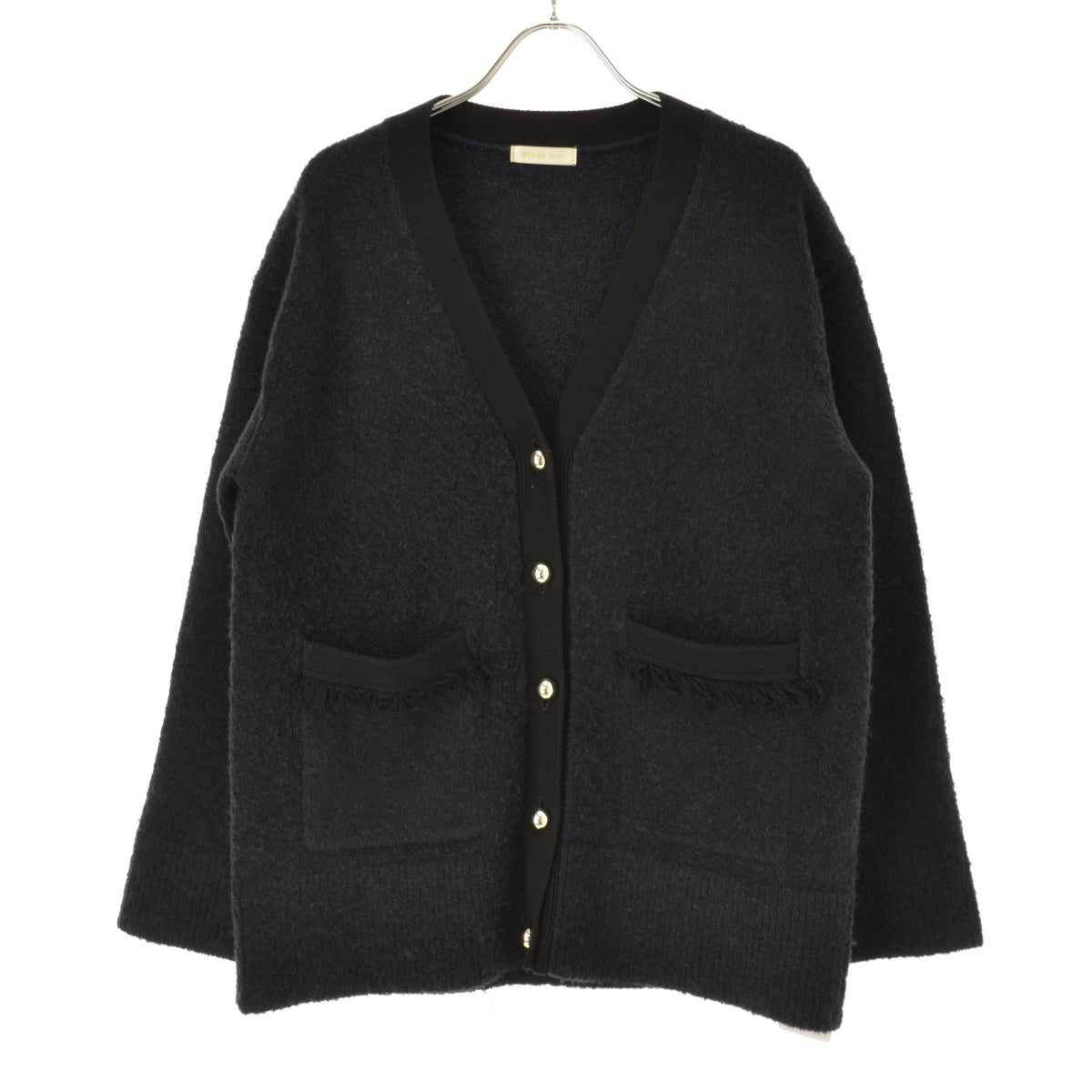 BEAMS HEART 25AW 43-15-0341-286 配色 フリンジポケット カーディガン