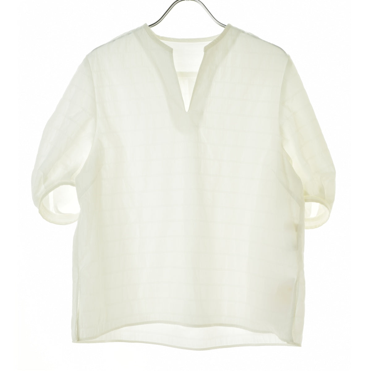 BALLSEY 23SS 11-01-32-01503 ボーダーサッカー キーネックブラウス