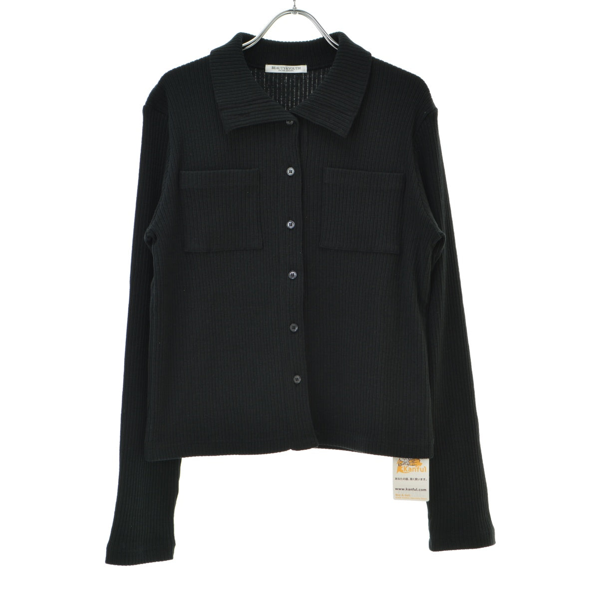 UNITED ARROWS BEAUTY & YOUTH 1627-2-990416 コットン リブハイネックカーディガン ウォッシャブル