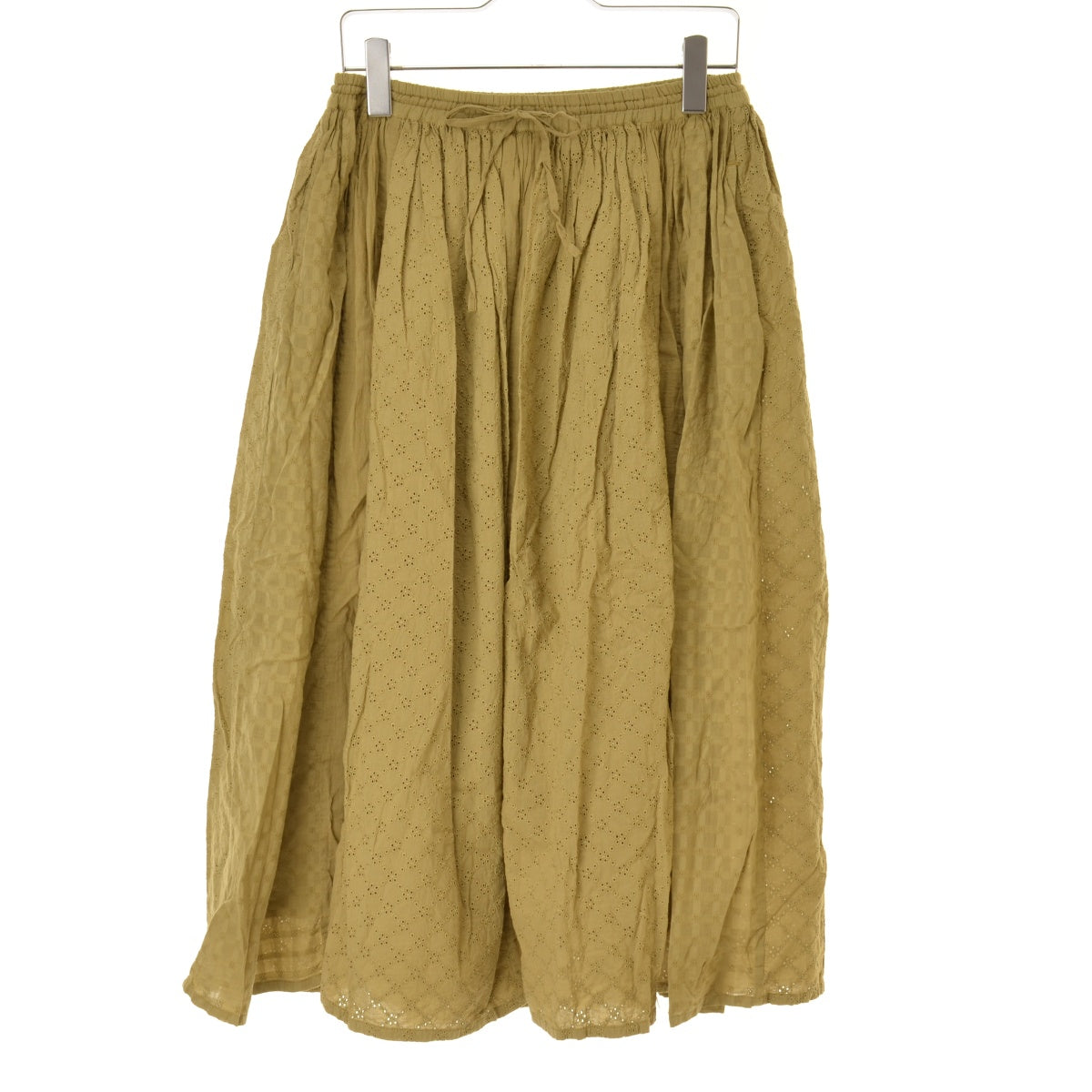 SOIL NSL21565 COTTON DOBIE PATCHWORK GATHERED SKIRTロング