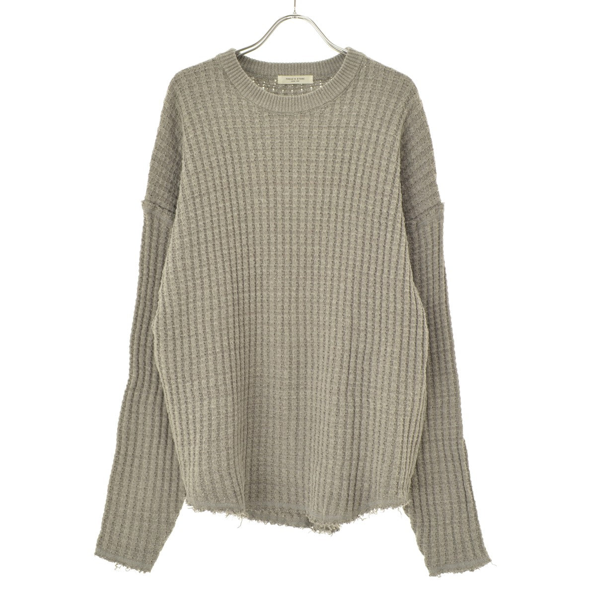 FREAK'S STORE ヘビーワッフルクルーネックダメージニット