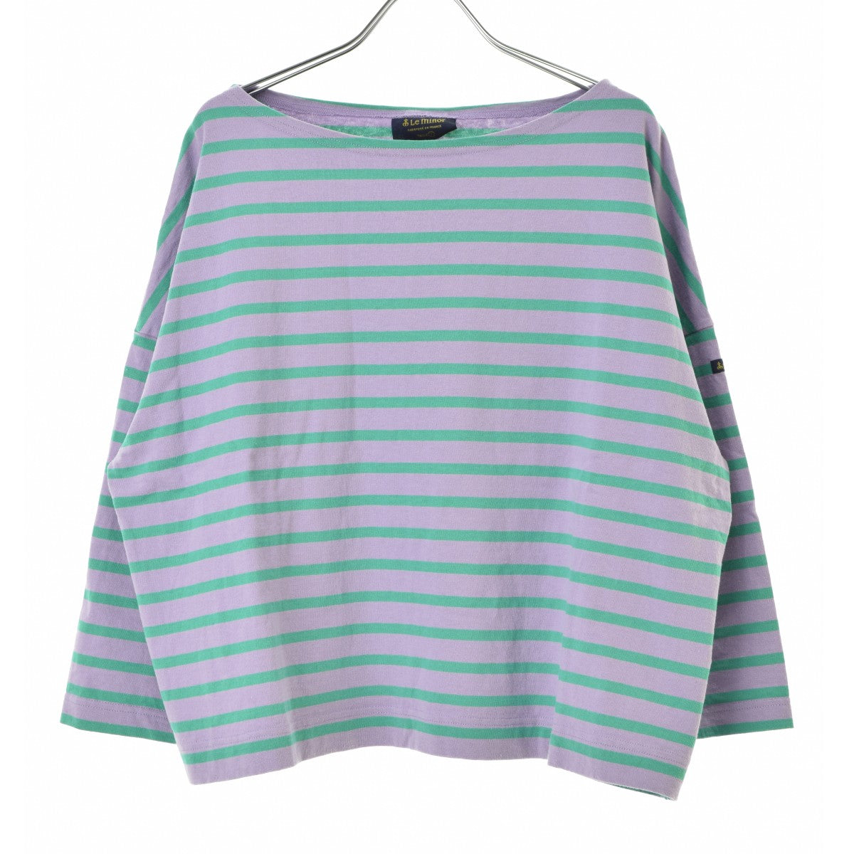 Leminor フランス製 ワイドボーダー バスクシャツ Mauve/Turquoise
