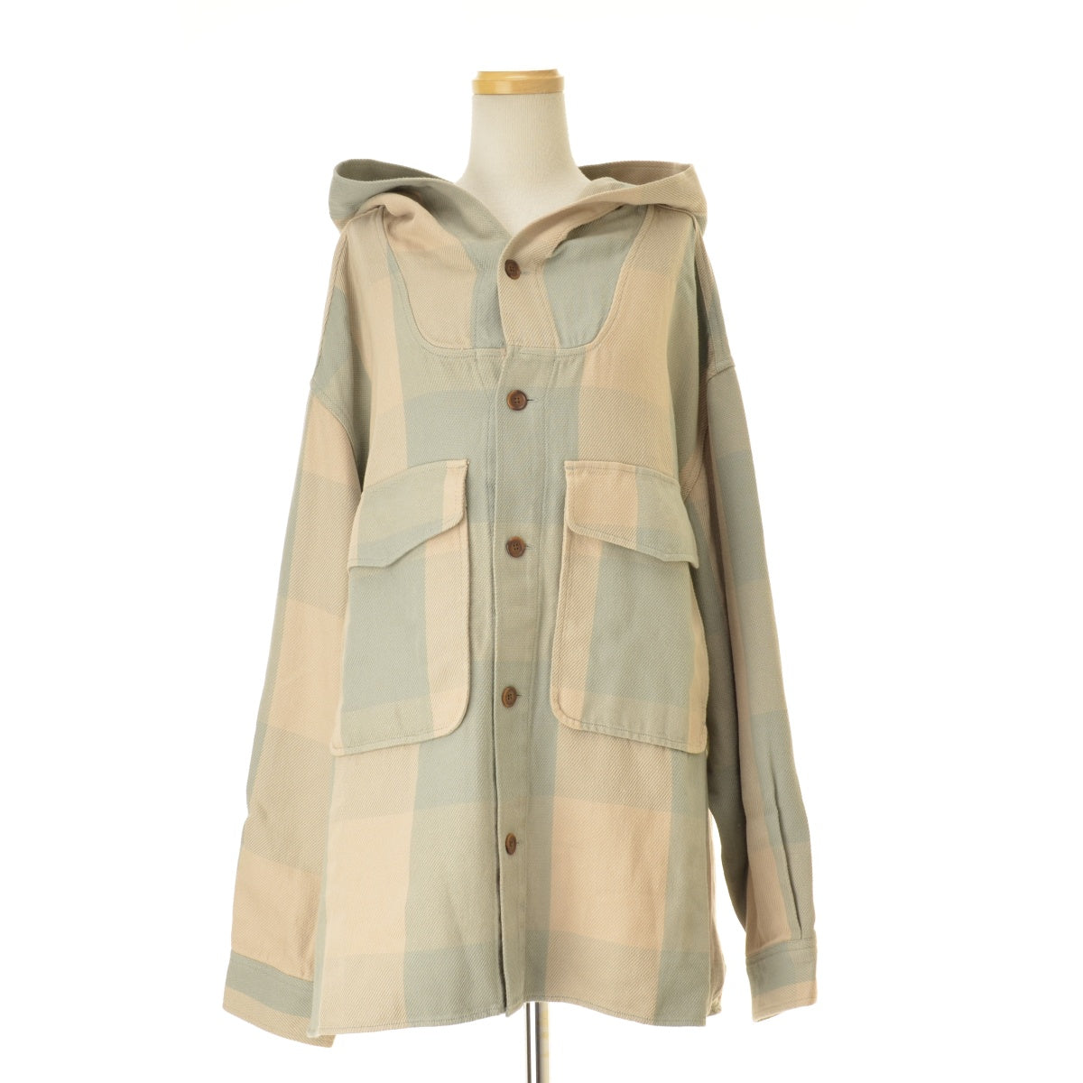 WOOLRICH WJSI0076 BUFFALO CHECK REGULAR HOODIE SHIRT