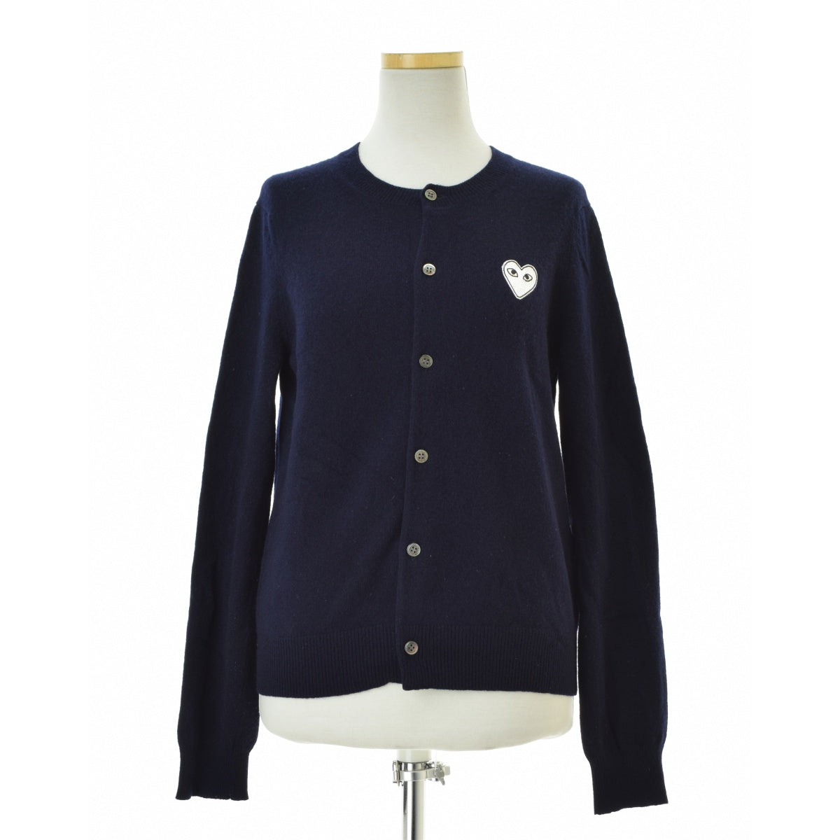 COMME des GARCONS PLAY AD2017 AZ-N061 ホワイトハート ウールクルーネックニット