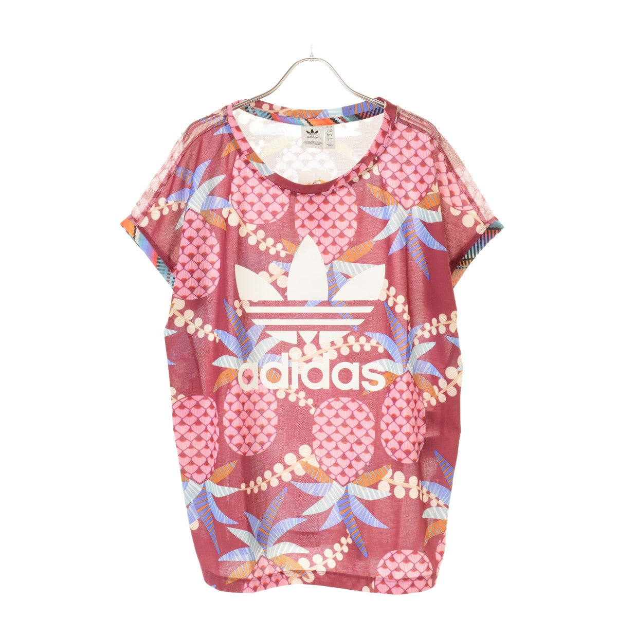 ADIDAS CW1394 BOXY TEE メッシュ切替 パイナップル柄