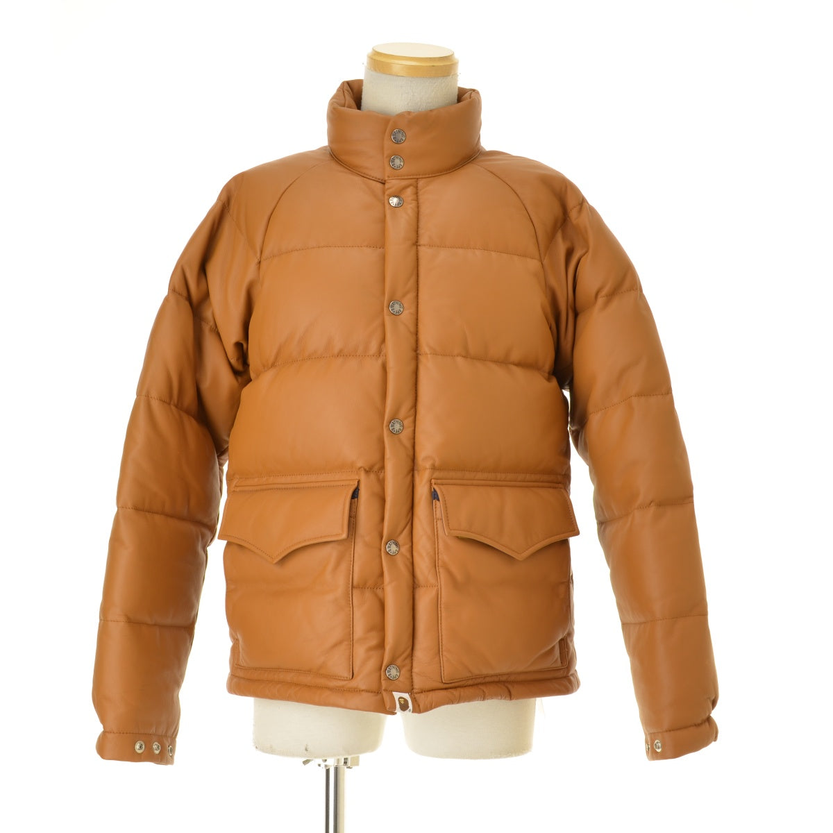 A BATHING APE 001HJB801009X LEATHER CLASSIC DOWN JACKET