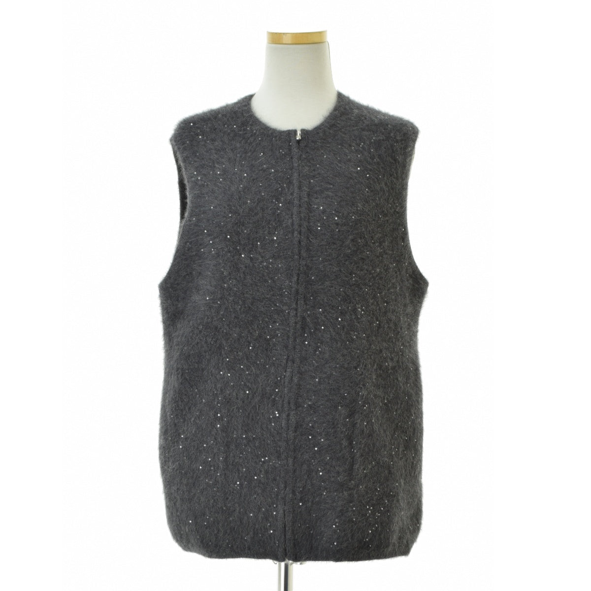 UNITED ARROWS 25AW 1518-1-042005 フォックスカシミヤ スパンコール ジップ ベスト