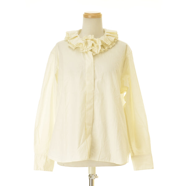 MARGARET HOWELL 25AW 5785253211 COTTON END ON END フリルカラーシャツ