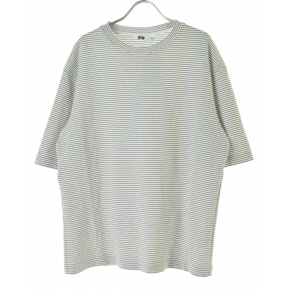 UNIQLO U 341-484508 エアリズムコットンオーバーサイズボーダーTシャツ