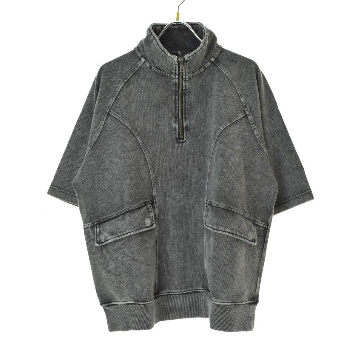 CLEL CLEsc1116 Vintage Design Short Sleeve Half Zip T-shirts