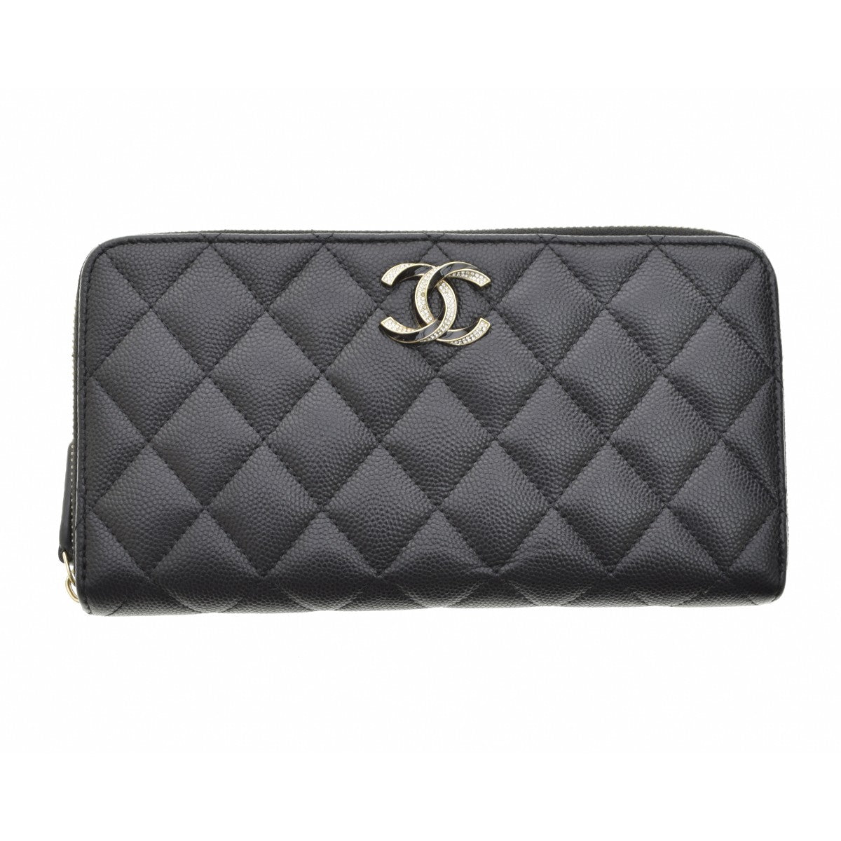 CHANEL 23SS AP3337 B10738 マトラッセ キャビアスキン ラウンドジップ