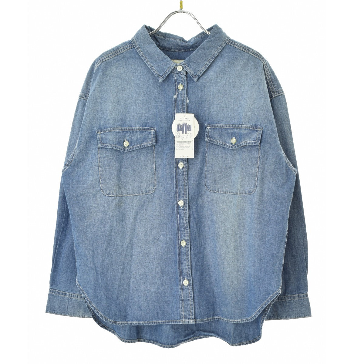 earthmusic & ecology 1C01L0A0100 COTTON USAデニムBIGシャツ