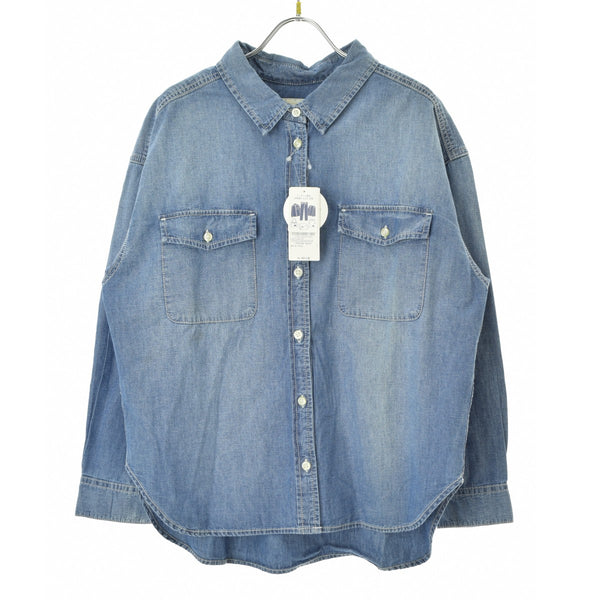 earthmusic & ecology 1C01L0A0100 COTTON USAデニムBIGシャツ
