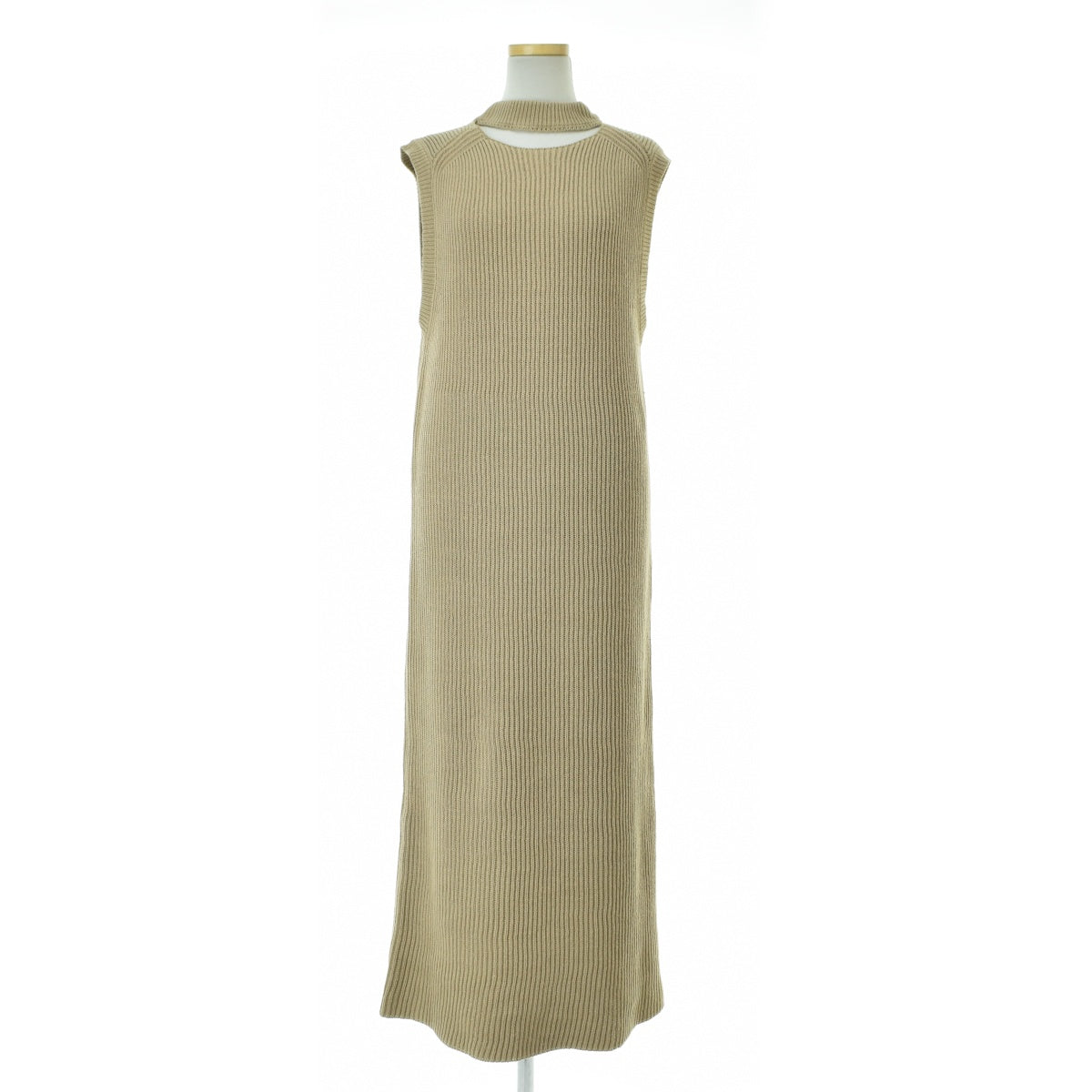 TODAYFUL 24SS 12410323 Slit Neck Knitdress コットンリネンマキシ