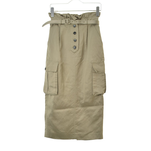 self-portrait PF24-039SK SATIN CARGO MIDI SKIRT