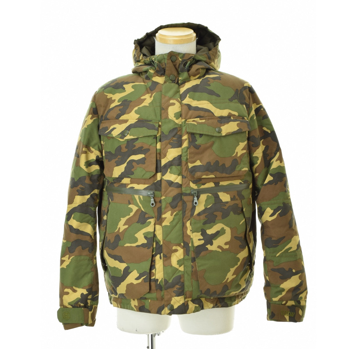STUSSY 13AW100930 GORE Windstopper Polar Down Jacket 迷彩柄 フード付き