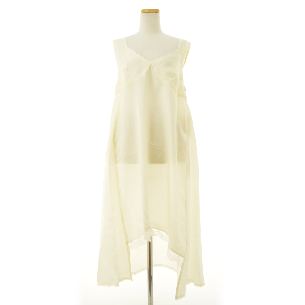 JANE SMITH 26SS 26SOP-#315L WASHED CUPRO LACE TRIMMED MIDI DRESS