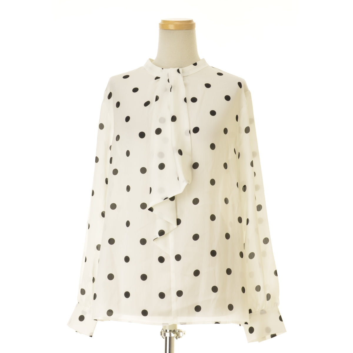 theory luxe 03-6108275 Willow Polka Dot Grace Blouse ポルカドット柄 ラッフルタイネック