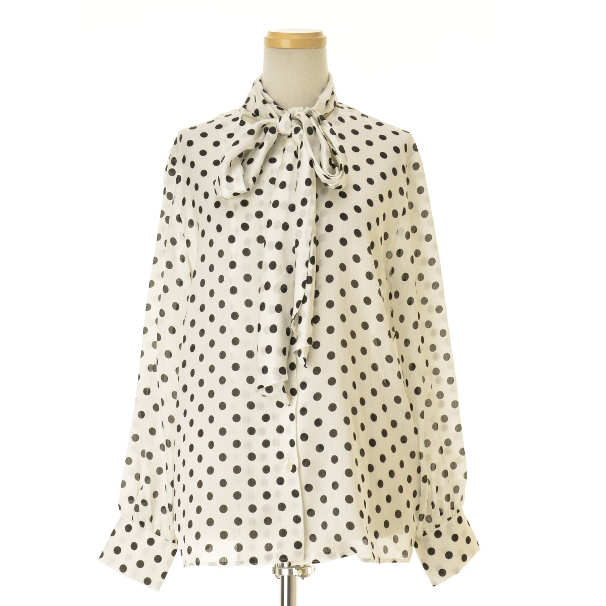 theory luxe 03-5408250 Vienna Emas Blouse ドット柄ボウタイ