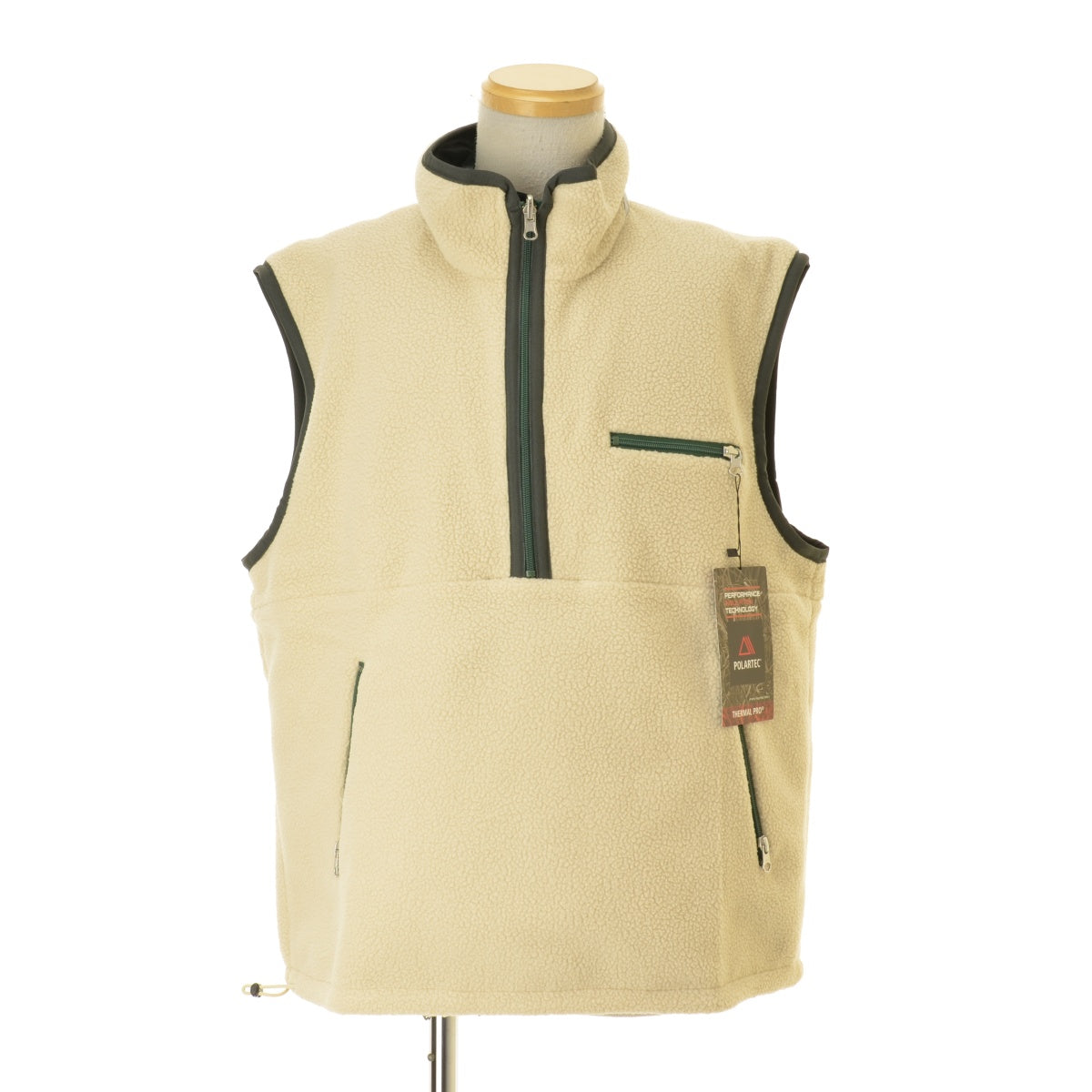 SUPPLY TOKYO SUP-VT001 Polartec 2way Vest Natural × Hunter Green リバーシブル
