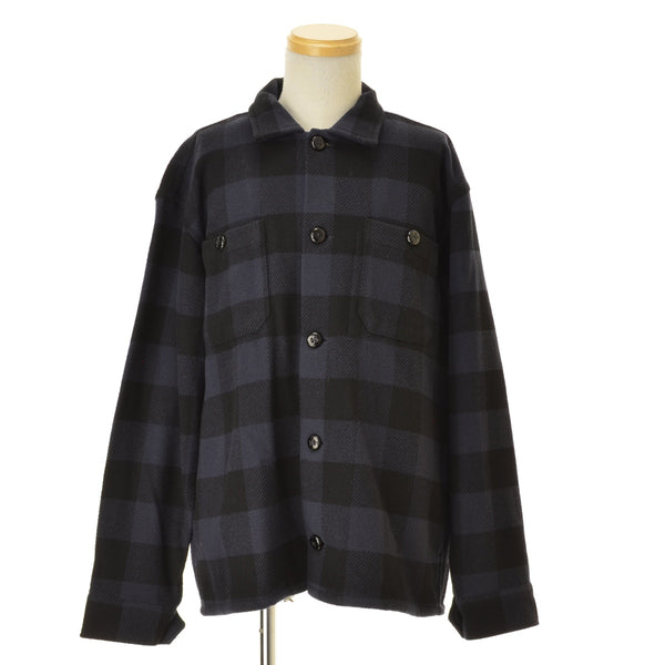SEQUEL SQ-21AW-JK-02 BLOCK CHECK JACKET BLACK × NAVY