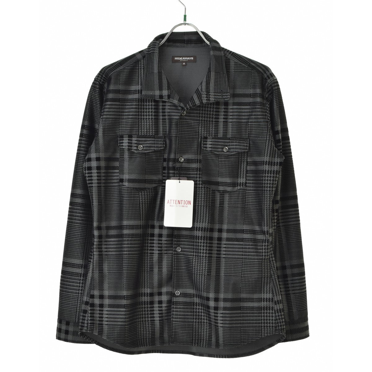 HIDEAWAYS NICOLE 3465-8001 フロッキープリントストレッチシャツ
