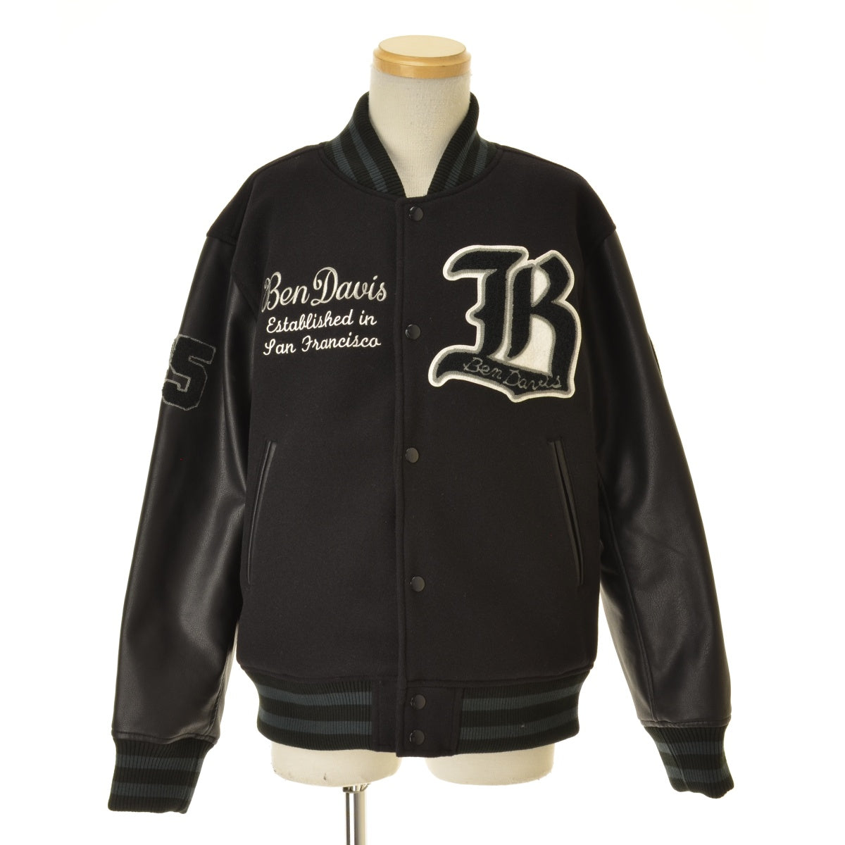 BEN DAVIS 26AW BD STADIUM JACKET フェイクメルトン フェイクレザースリーブ スタジャン