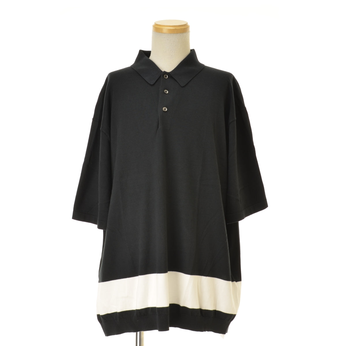 SEQUEL SQ-26SS-KN-02 KNIT POLO SHORT SLEEVE BLACK コットンニット