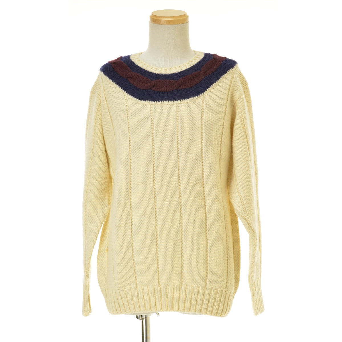 RALPH LAUREN ケーブルライン切替ウール