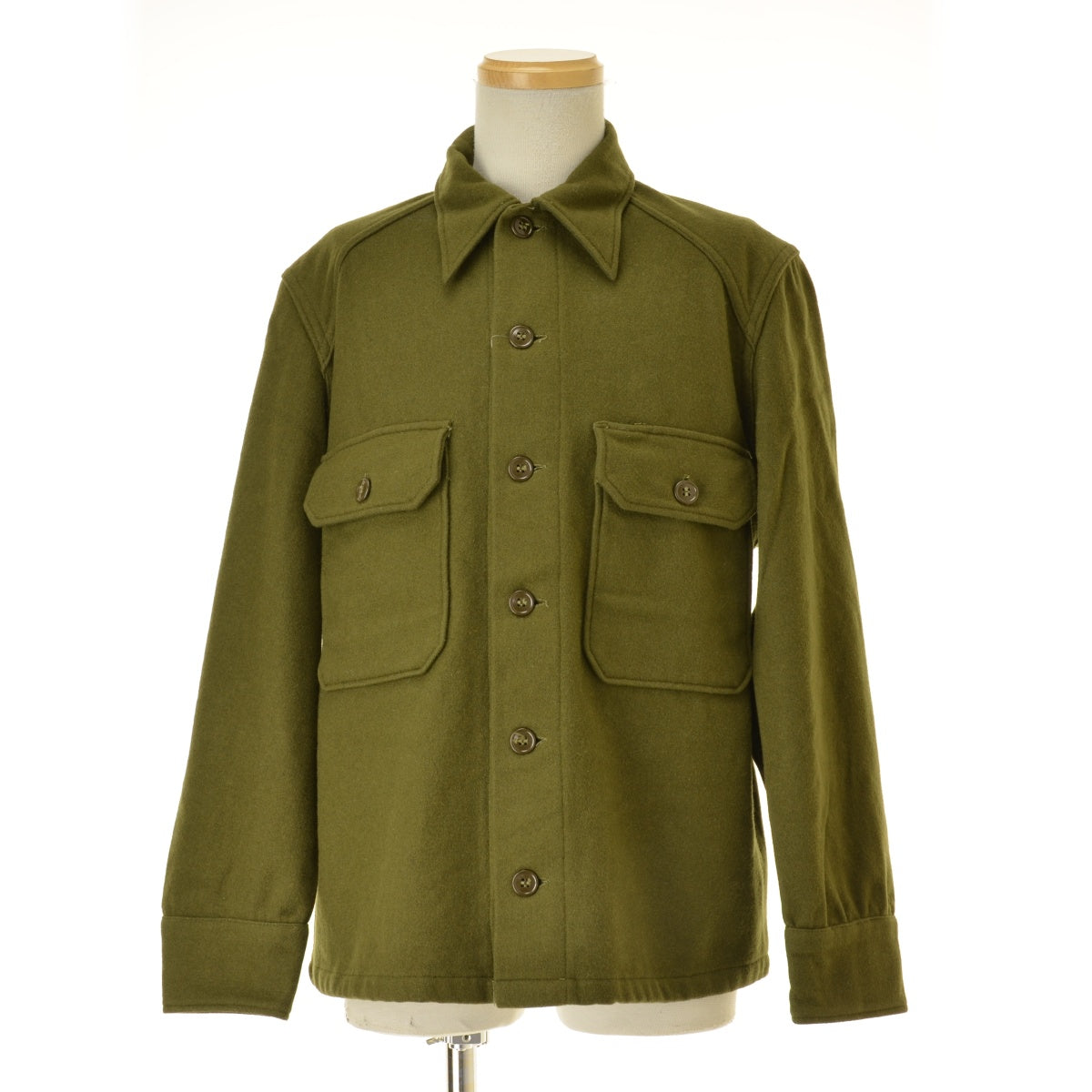 US ARMY 50s SHIRT.FIELD.WOOL.OLIVE GREEN-108 フィールドウール
