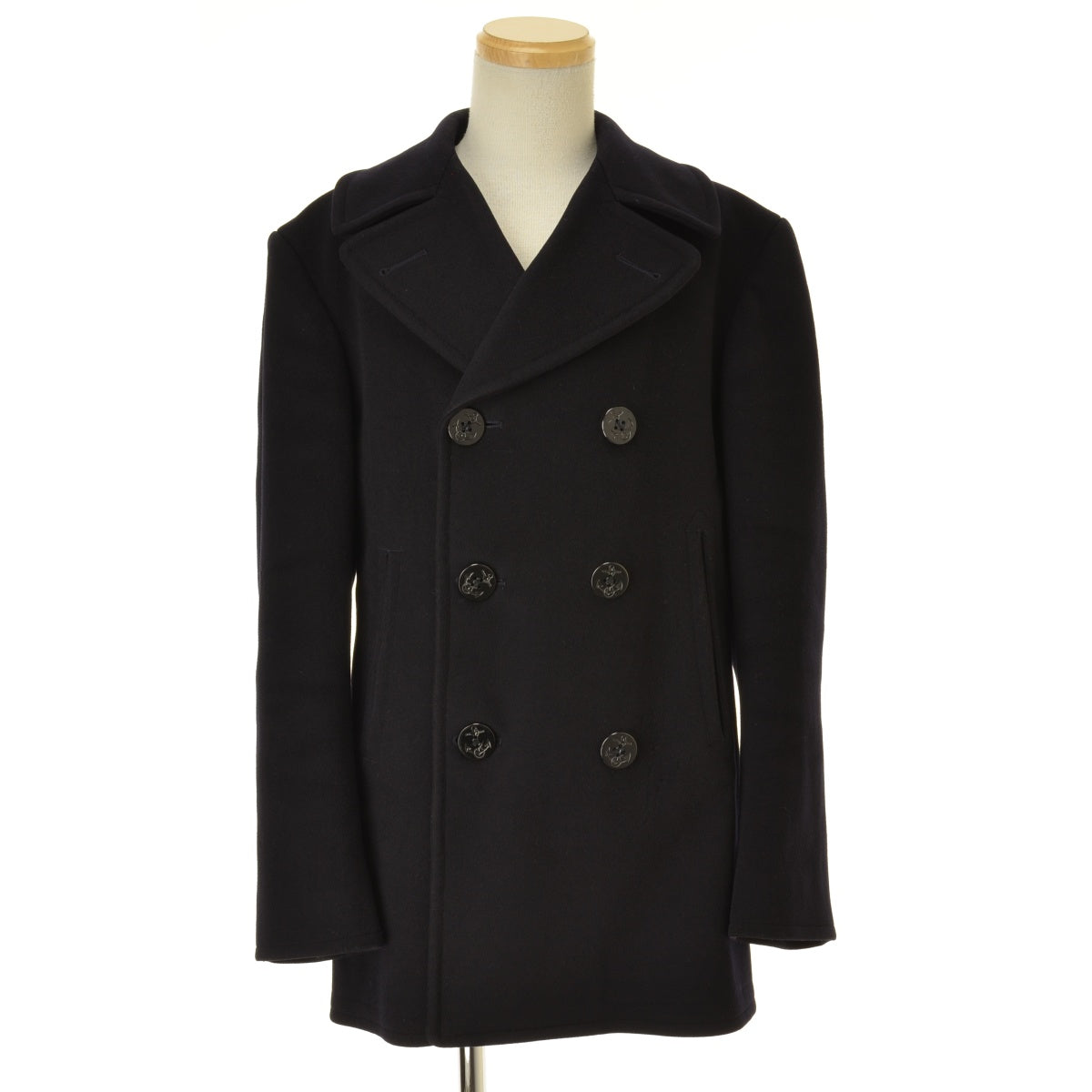 US NAVY 70s OVERCOAT MANS WOOL KERSEY BLUE (PEACOAT)