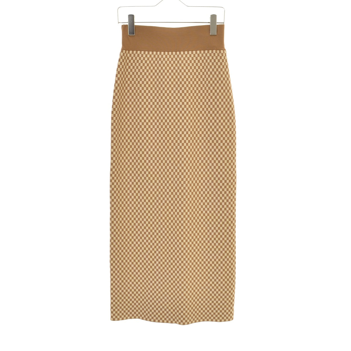 Hey life store 1151270 block check knit skirt ブロックチェックニットマキシ
