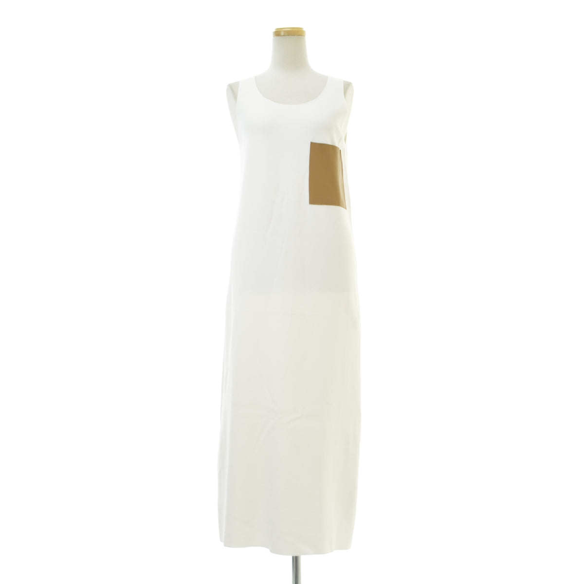 BEIGE, OPCWIS0320 シンセティックレザーポケットスリットニットマキシ