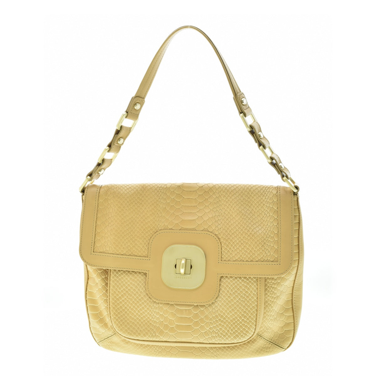 LONGCHAMP クロコ型押し ターンロック