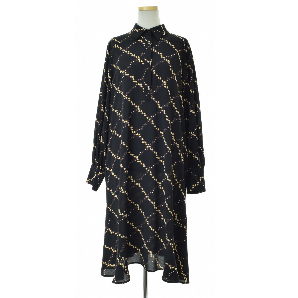 SECOND FEMALE 53820 Solo LS Dress 総柄ドレス