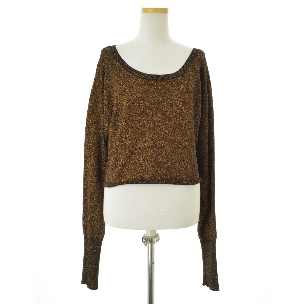 6 (ROKU) UNITED ARROWS 8613-199-0001 LAME SHORT KNIT PULLOVER ラメショートプルオーバー