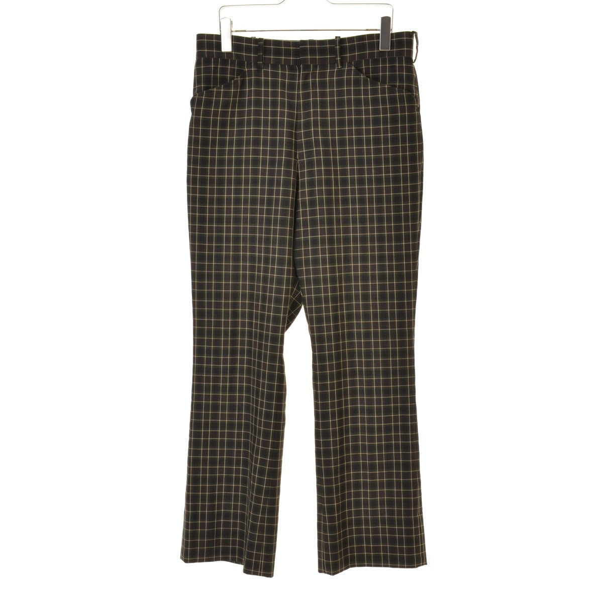 DRESS にしのや BARBER PANTS チェック ブーツカット スラックストラウザー
