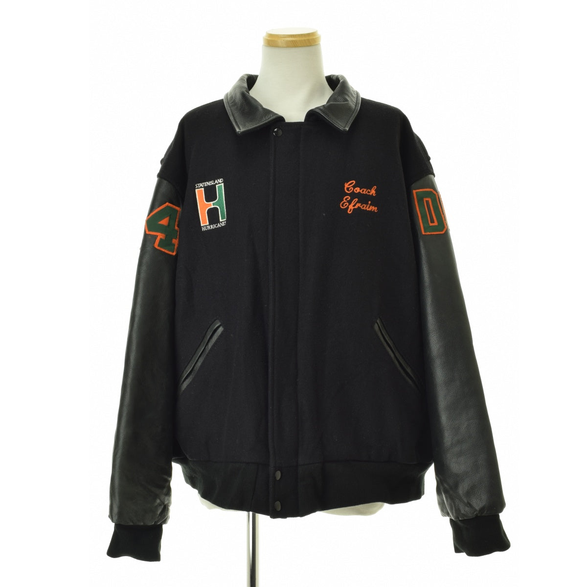 古着 90s USA製 GAME Sportswear レザースリーブ HURRICANES